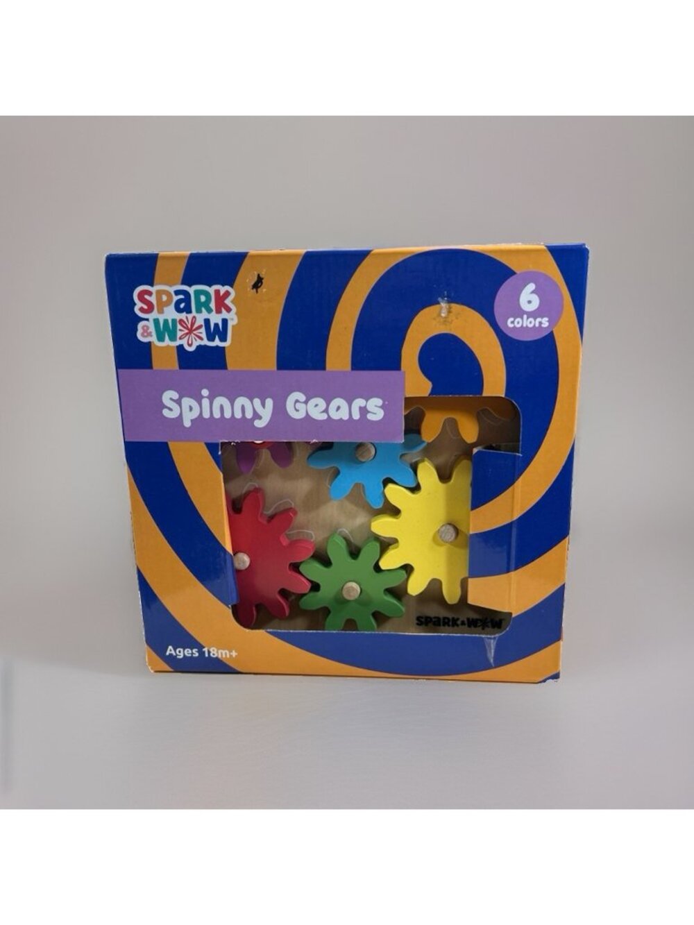 Spark & Wow Spinning Gears wooden toy Ages 18 month Toddler 6 Colors New